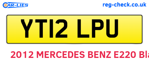 YT12LPU are the vehicle registration plates.