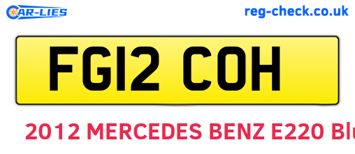 FG12COH are the vehicle registration plates.