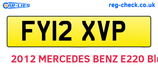 FY12XVP are the vehicle registration plates.