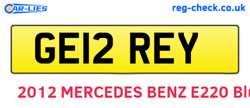 GE12REY are the vehicle registration plates.