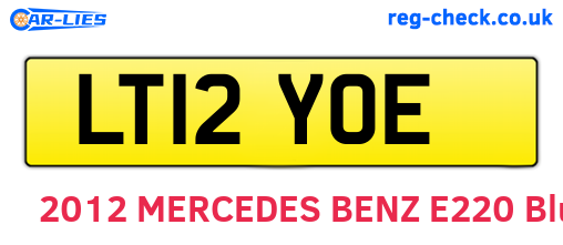 LT12YOE are the vehicle registration plates.