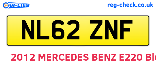 NL62ZNF are the vehicle registration plates.