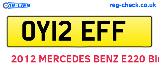OY12EFF are the vehicle registration plates.