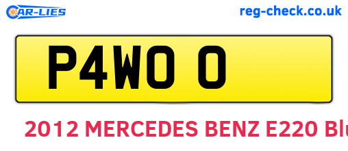 P4WOO are the vehicle registration plates.