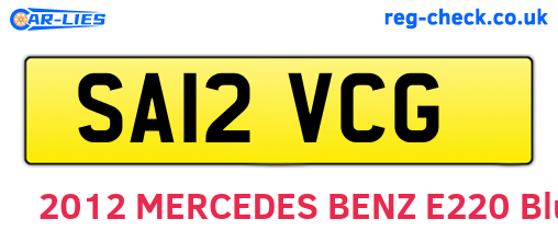 SA12VCG are the vehicle registration plates.