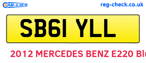 SB61YLL are the vehicle registration plates.