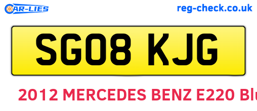 SG08KJG are the vehicle registration plates.