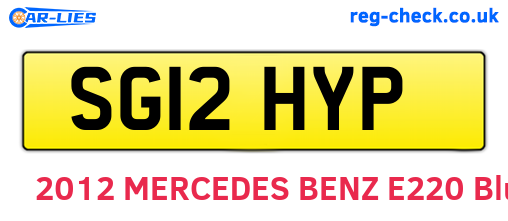 SG12HYP are the vehicle registration plates.