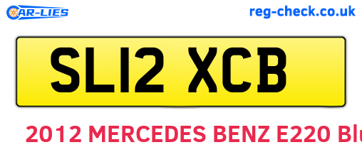 SL12XCB are the vehicle registration plates.