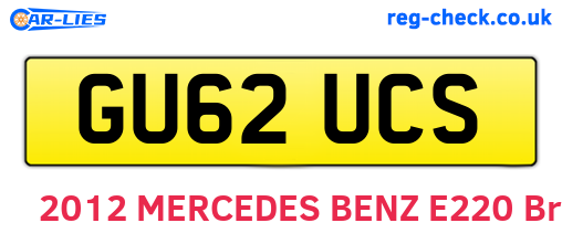 GU62UCS are the vehicle registration plates.