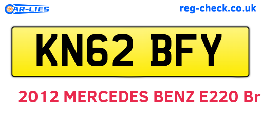 KN62BFY are the vehicle registration plates.