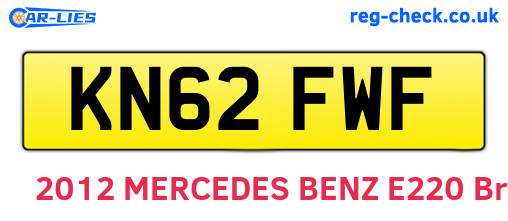 KN62FWF are the vehicle registration plates.