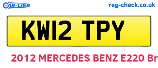 KW12TPY are the vehicle registration plates.