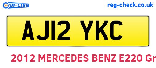 AJ12YKC are the vehicle registration plates.