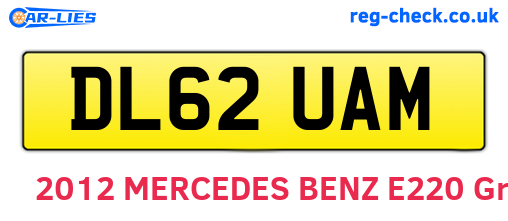 DL62UAM are the vehicle registration plates.