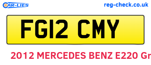 FG12CMY are the vehicle registration plates.