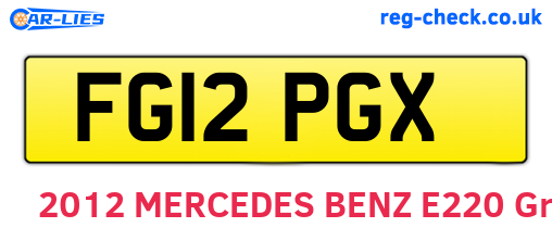 FG12PGX are the vehicle registration plates.