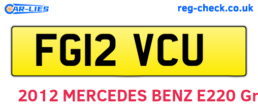 FG12VCU are the vehicle registration plates.