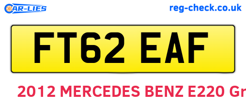 FT62EAF are the vehicle registration plates.