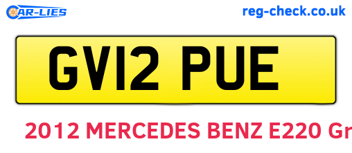 GV12PUE are the vehicle registration plates.