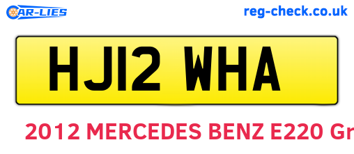 HJ12WHA are the vehicle registration plates.