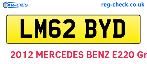 LM62BYD are the vehicle registration plates.