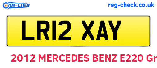 LR12XAY are the vehicle registration plates.