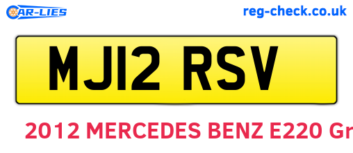MJ12RSV are the vehicle registration plates.