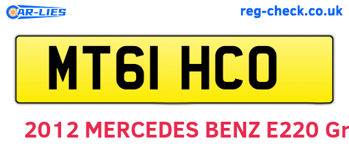 MT61HCO are the vehicle registration plates.