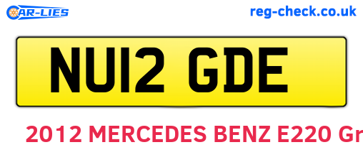 NU12GDE are the vehicle registration plates.