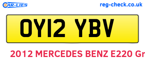 OY12YBV are the vehicle registration plates.