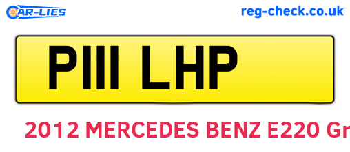 P111LHP are the vehicle registration plates.