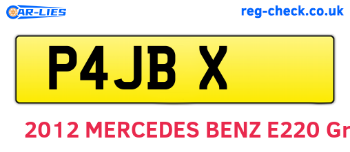 P4JBX are the vehicle registration plates.