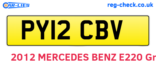 PY12CBV are the vehicle registration plates.