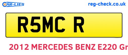 R5MCR are the vehicle registration plates.