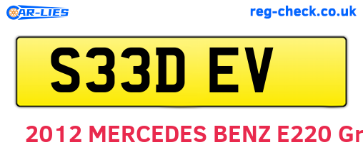 S33DEV are the vehicle registration plates.