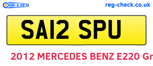SA12SPU are the vehicle registration plates.