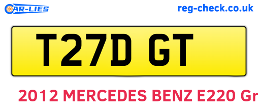 T27DGT are the vehicle registration plates.