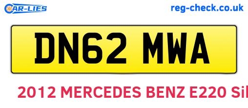 DN62MWA are the vehicle registration plates.
