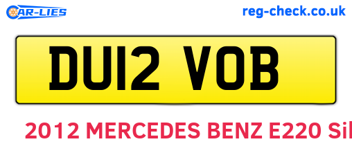 DU12VOB are the vehicle registration plates.