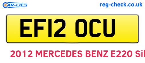 EF12OCU are the vehicle registration plates.