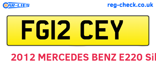 FG12CEY are the vehicle registration plates.