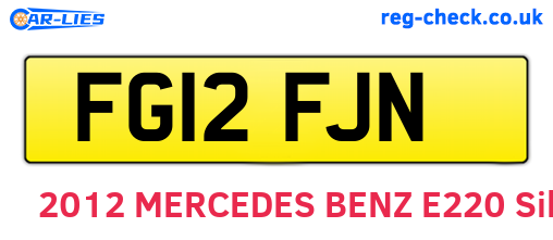 FG12FJN are the vehicle registration plates.