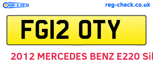 FG12OTY are the vehicle registration plates.