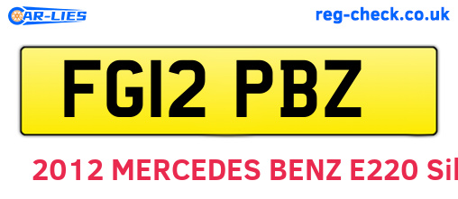 FG12PBZ are the vehicle registration plates.