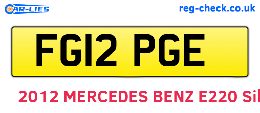 FG12PGE are the vehicle registration plates.