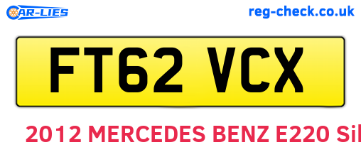 FT62VCX are the vehicle registration plates.