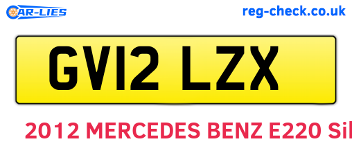 GV12LZX are the vehicle registration plates.