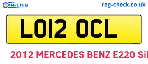 LO12OCL are the vehicle registration plates.
