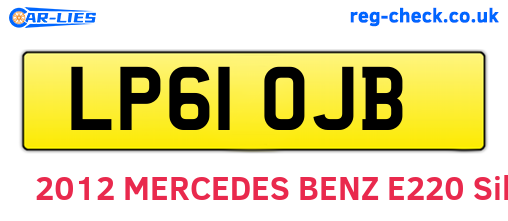 LP61OJB are the vehicle registration plates.